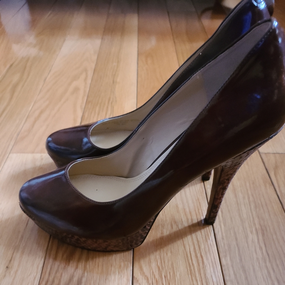 Enzo Angiolini Brown/Python Pumps Size 9 - image 2